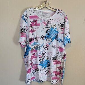 Guess Multicolor Graphic Long Sleeve Tee